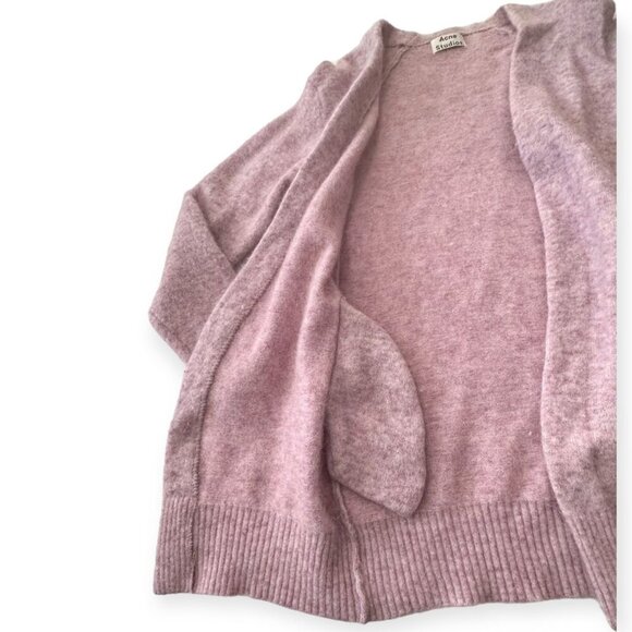 Acne Studios Mohair Wool Blend Open Front Cardigan, Size S, Dusty pink, purple - Picture 7 of 11